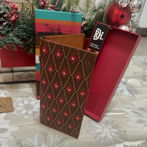 New Red Dirt Hat Co Unisex Wallet Rodeo Leather Southwest RedTan 23111876W16 - Picture 10 of 16